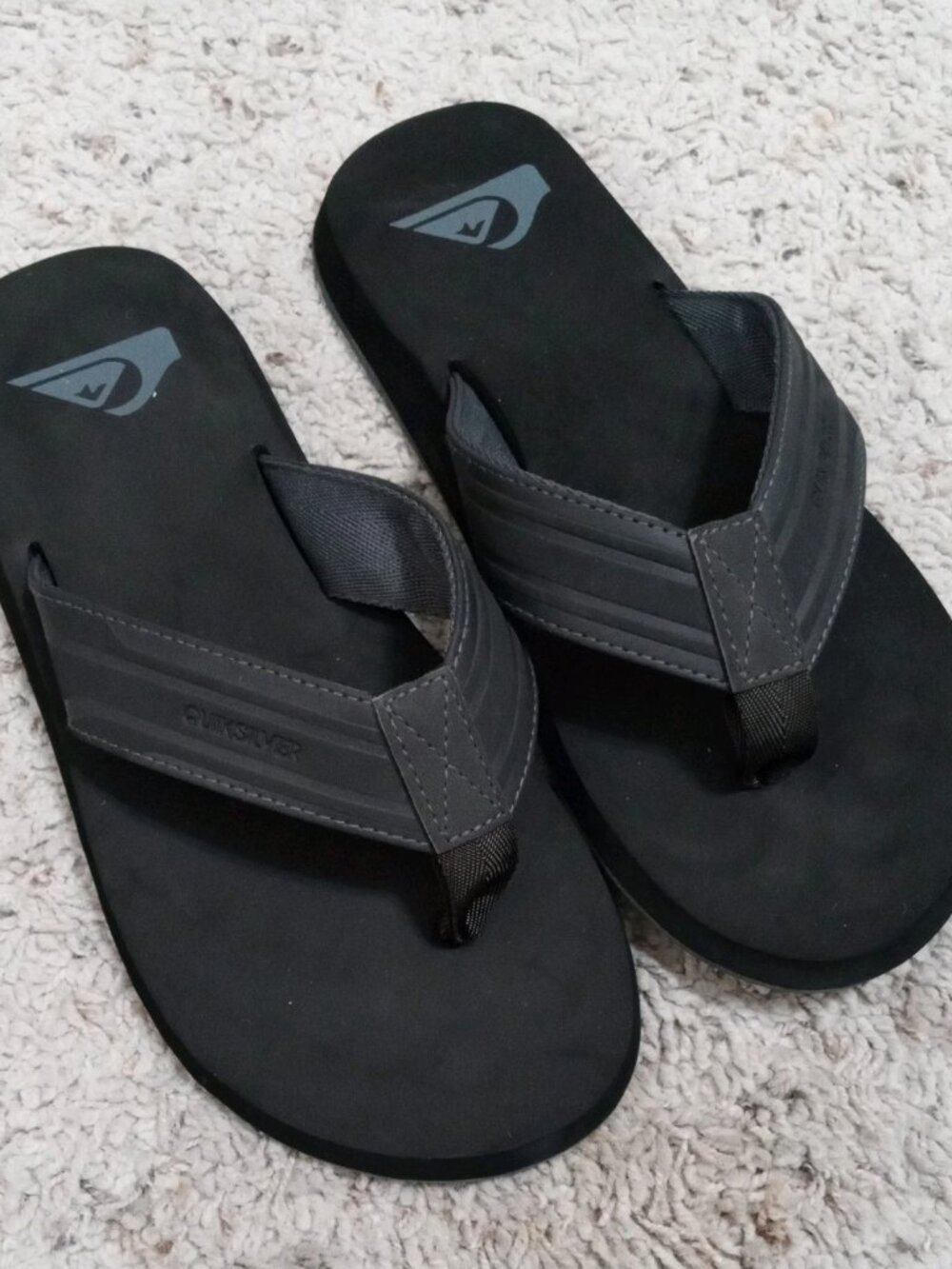 Quiksilver Mens Monkey Wrench Black Sandals Flip Flop Size 9 US New Without Box